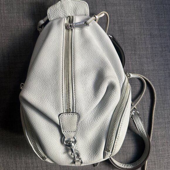 Rebecca Minkoff Convertible Mini Julian Backpack – Light Gray (Cement) - Picture 1 of 6